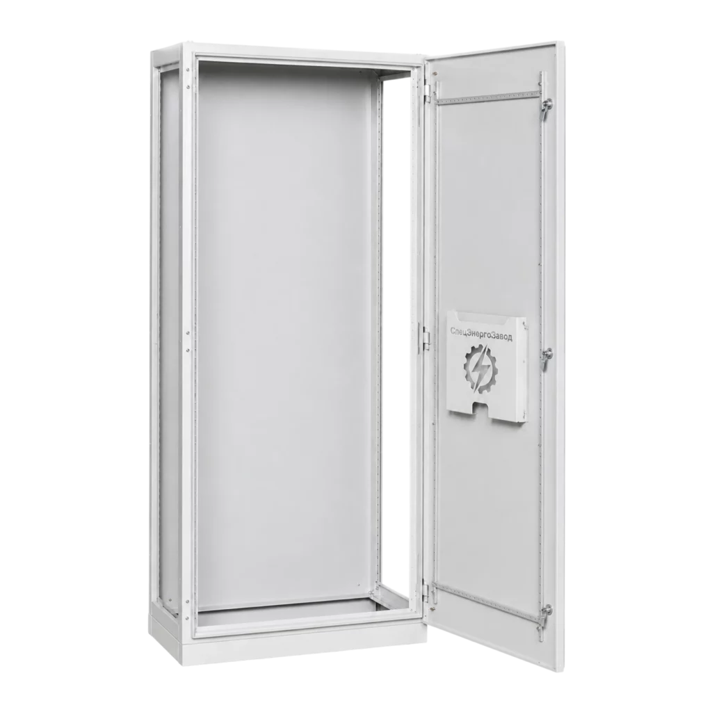 Секционный корпус ВРУ IP31 RAL 7035 с открытой дверью